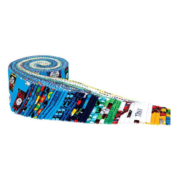 SALE All Aboard with Thomas and Friends 2.5 Inch Rolie Polie Jelly Roll 40 pieces  - Riley Blake - Precut Pre cut Bundle - Quilting Cotton
