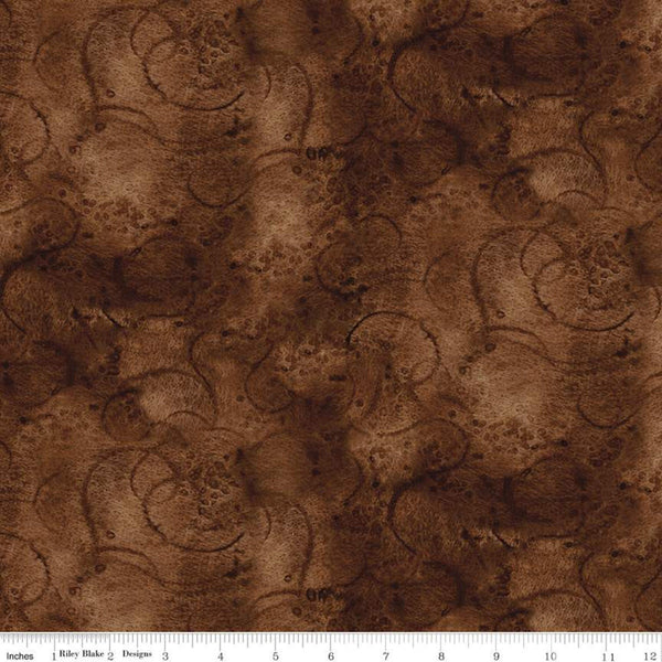 SALE Painter's Watercolor Swirl C680 Warm Sepia - Riley Blake Designs - Brown Tone-on-Tone - Quilting Cotton Fabric