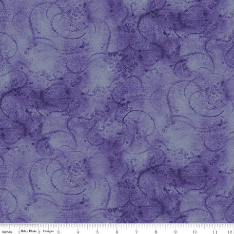 CLEARANCE Painter's Watercolor Swirl C680 Periwinkle - Riley Blake Designs - Purple Tone-on-Tone - Quilting Cotton Fabric