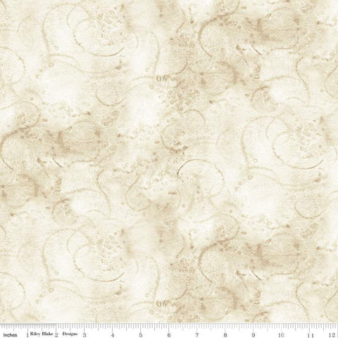 SALE Painter's Watercolor Swirl C680 Parchment - Riley Blake Designs - Cream Beige Tone-on-Tone - Quilting Cotton Fabric