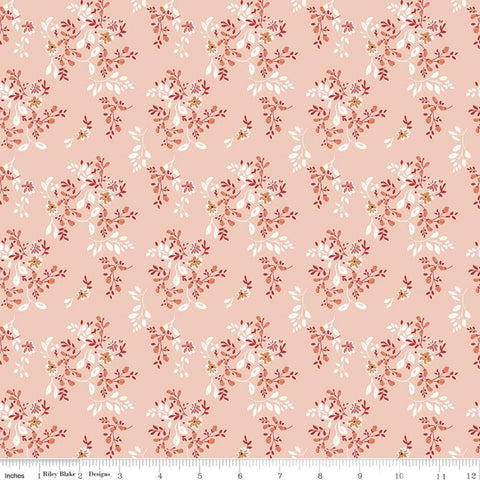 28" End of Bolt Piece - SALE Ava Kate Vines C10533 Blush - Riley Blake Designs - Floral Flowers Orange Peach Cream - Quilting Cotton Fabric