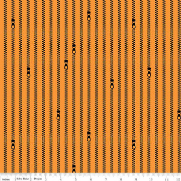 SALE Old Made Zipper Stripes C10597 Orange - Riley Blake Designs - Halloween Sewing Zippers Stripe Striped -  Quilting Cotton Fabric