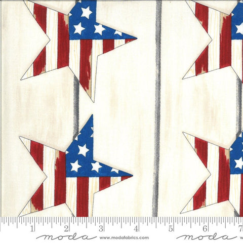 12" end of bolt - CLEARANCE America the Beautiful Large Stars 19981 White - Moda Fabrics - Patriotic Off-White - Quilting Cotton Fabric