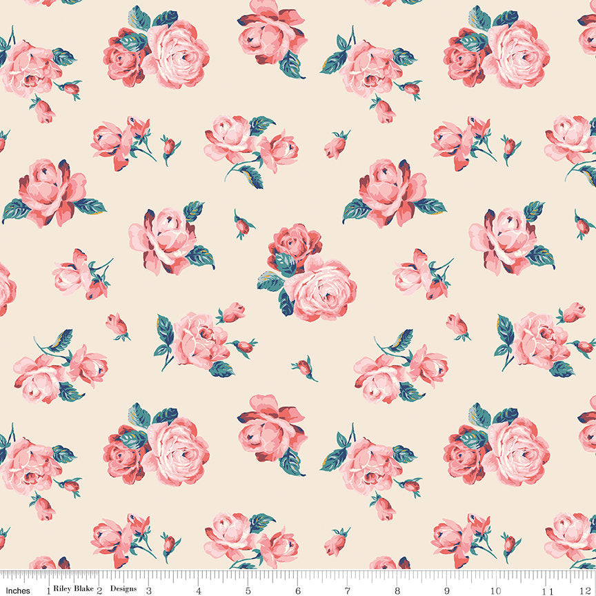 20" End of Bolt - CLEARANCE The Emporium Collection Two 04775905 Regent Rose A - Riley Blake -  Liberty  - Quilting Cotton Fabric