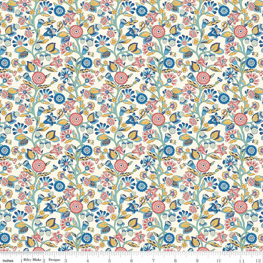 SALE The Emporium Collection Two 04775911 Merchant's Tree B - Riley Blake Designs - Floral -  Liberty Fabrics  - Quilting Cotton Fabric