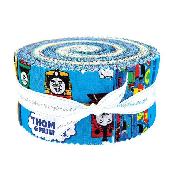 SALE All Aboard with Thomas and Friends 2.5 Inch Rolie Polie Jelly Roll 40 pieces  - Riley Blake - Precut Pre cut Bundle - Quilting Cotton