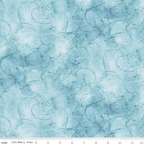 Painter's Watercolor Swirl C680 Turquoise - Riley Blake Designs - Blue Tone-on-Tone - Quilting Cotton Fabric