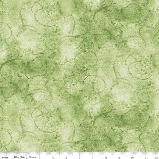 Painter's Watercolor Swirl C680 Sage Green - Riley Blake Designs - Green Tone-on-Tone - Quilting Cotton Fabric