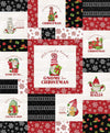 DEAL FLANNEL Gnome for Christmas Panel FP10614 Red - Riley Blake Designs - Gnomes Vignettes Sayings - FLANNEL Cotton Fabric