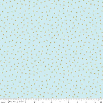 18" End of Bolt - DEAL Stardust Sparkle SC10506 Mist SPARKLE - Riley Blake Fabrics - Stars Star Antique Gold - Quilting Cotton Fabric
