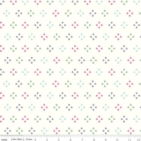 SALE Poppy and Posey French Knots C10584 Cloud - Riley Blake Designs - Geometric Off-White -  Quilting Cotton Fabric