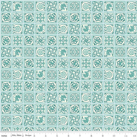 13" End of Bolt - CLEARANCE The Emporium Collection Two 04775909 Argyll Tile A - Riley Blake Designs -  Liberty  - Quilting Cotton Fabric