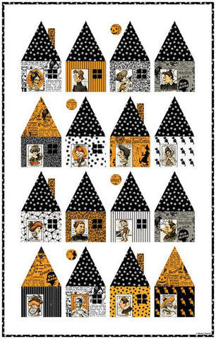 SALE Cabin Chills Quilt PATTERN P149 By J. Wecker Frisch - Riley Blake Designs - INSTRUCTIONS only - Halloween Pieced Houses Old Made