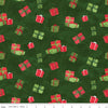 SALE FLANNEL Gnome for Christmas Presents F10611 Green - Riley Blake Designs - Scattered Gifts - FLANNEL Cotton Fabric