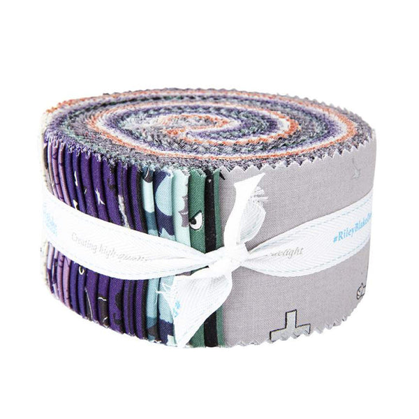 SALE Spooky Hollow 2.5-Inch Rolie Polie Jelly Roll 40 pieces - Riley Blake Designs - Precut Bundle - Halloween - Quilting Cotton Fabric