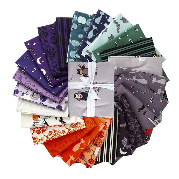 SALE Spooky Hollow Fat Quarter Bundle 24 pieces - Riley Blake Designs - Pre cut Precut - Halloween - Quilting Cotton Fabric