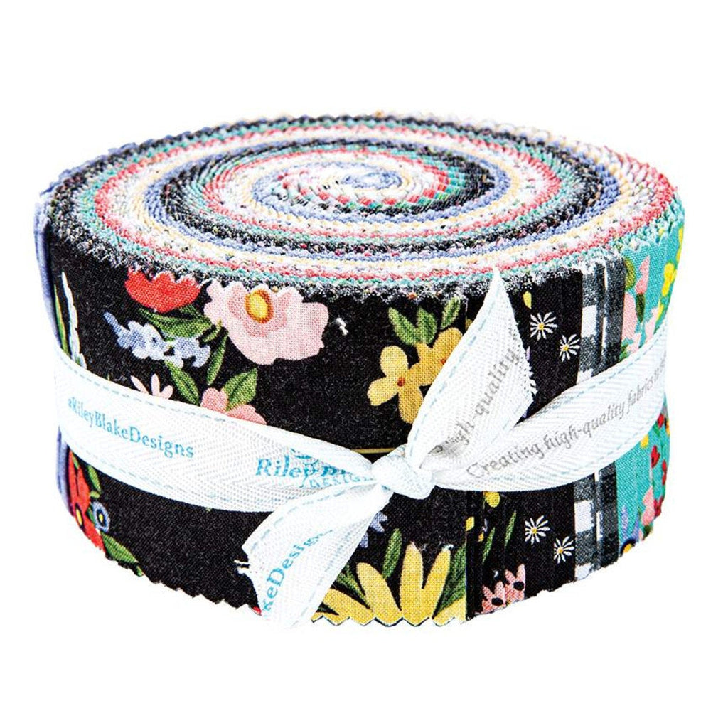 LIGHT Colorful Vintage Bouquet 2.5″ Jelly Roll fabric quilting