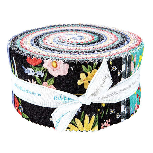 SALE Beautiful Day 2.5 Inch Rolie Polie Jelly Roll 40 pieces  - Riley Blake - Precut Pre cut Bundle - Floral - Quilting Cotton Fabric