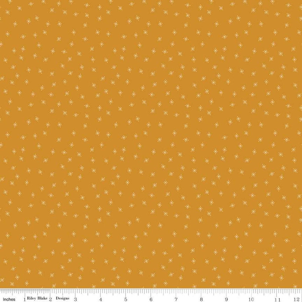SALE Stardust Sparkle C10506 Butterscotch - Riley Blake Designs - Stars NOT METALLIC Gold -  Quilting Cotton Fabric