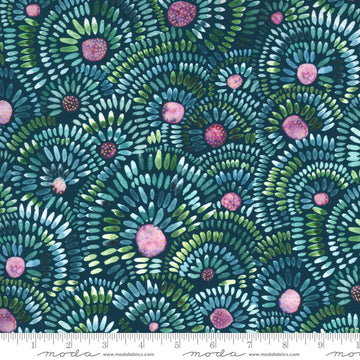 SALE Sunshine Soul Bokeh 8470 Midnight - Moda Fabrics - Floral Flowers Blue - Quilting Cotton Fabric