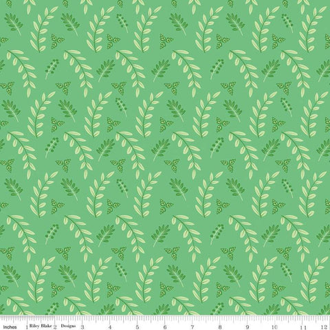 CLEARANCE Poppy and Posey Leaves C10585 Green - Riley Blake Designs - Tone-on-Tone -  Quilting Cotton Fabric