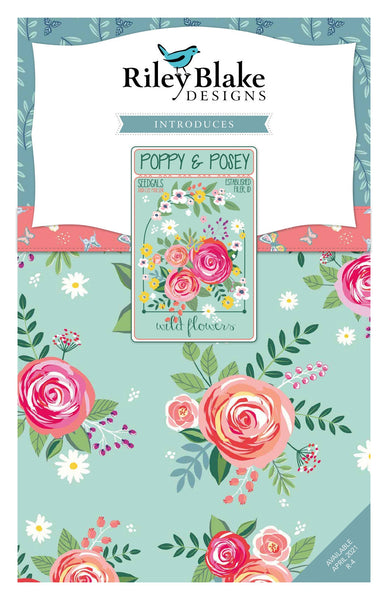 SALE Poppy and Posey Fat Quarter Bundle 21 pieces - Riley Blake Designs - Pre cut Precut - Floral Flowers - Quilting Cotton Fabric