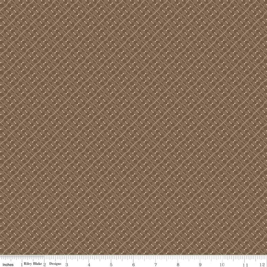 SALE Bountiful Autumn Plaid C10856 Taupe - Riley Blake Designs - Reproduction Print Geometric Diagonal - Quilting Cotton