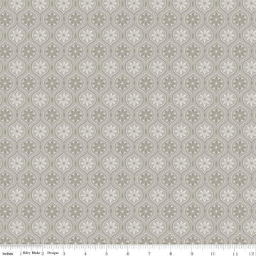 SALE Snowed In Medallion C10813 Gray - Riley Blake Designs - Christmas Tone-on-Tone Poinsettia Medallions - Quilting Cotton Fabric