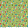Snowed In Trees C10814 Green - Riley Blake Designs - Christmas Pin Dot Snow - Quilting Cotton Fabric