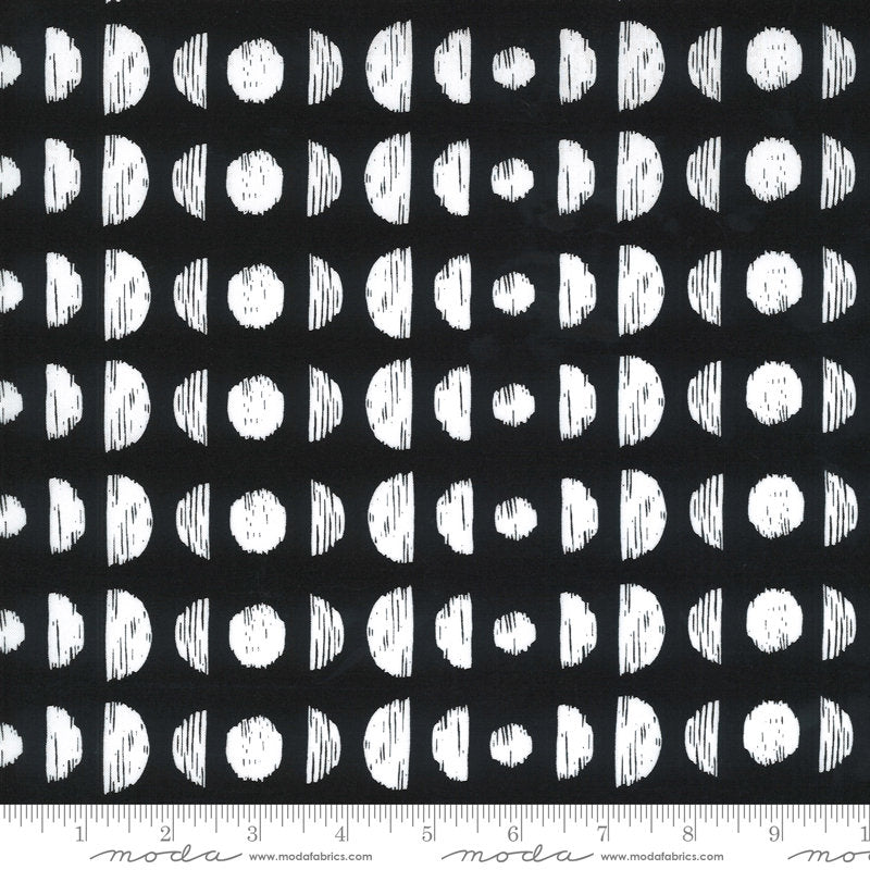 SALE Illustrations Phases 11504 Ink - Moda Fabrics - Geometric Black White - Quilting Cotton Fabric