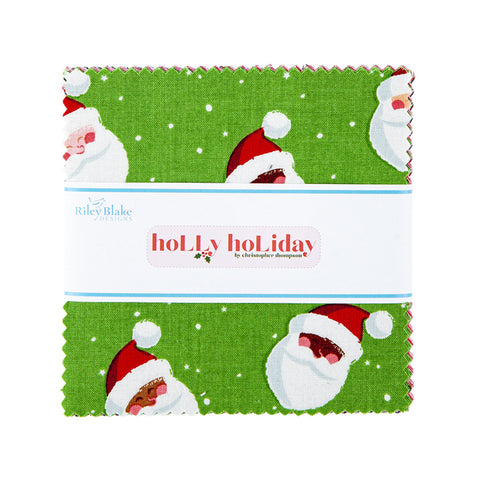 Holly Holiday Charm Pack 5" Stacker Bundle - Riley Blake Designs - 42 piece Precut Pre cut - Christmas - Quilting Cotton Fabric