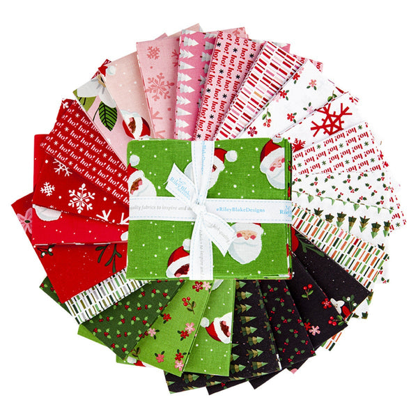 SALE Holly Holiday Fat Quarter Bundle 24 pieces - Riley Blake Designs - Pre cut Precut - Christmas - Quilting Cotton Fabric