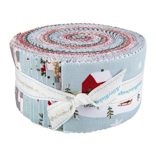 SALE Warm Wishes 2.5 Inch Rolie Polie Jelly Roll 40-Piece - Riley Blake - Christmas - Precut  Bundle - Quilting Cotton