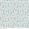 SALE Christmas Adventure Ornaments SC10732 Waterfall SPARKLE - Riley Blake - Trees Bicycles Flowers Gold SPARKLE Blue - Quilting Cotton