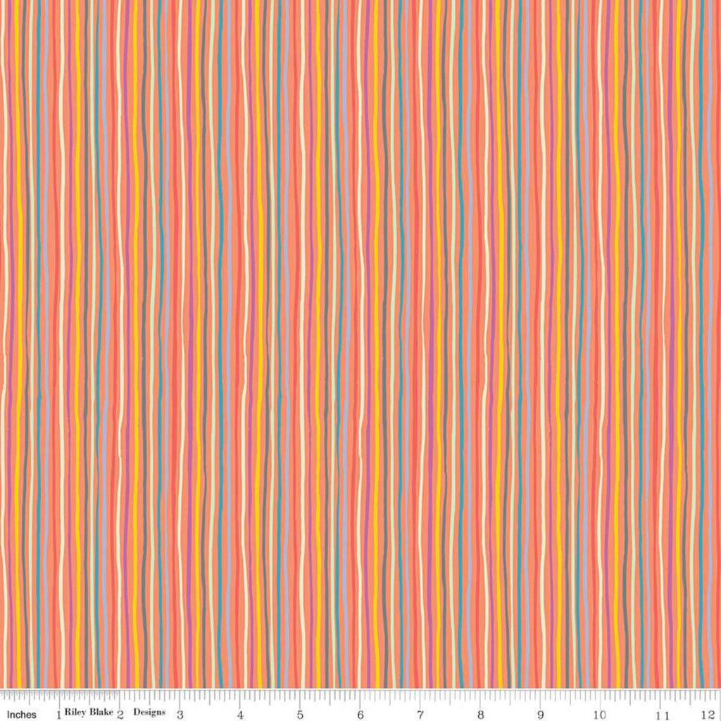 SALE Tiny Treaters Stripe C10486 Orange - Riley Blake Designs - Halloween Uneven Stripes Striped  -  Quilting Cotton Fabric