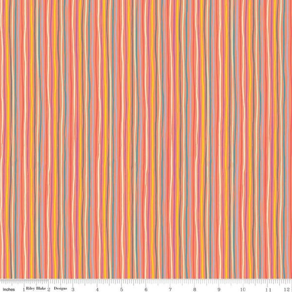 SALE Tiny Treaters Stripe C10486 Orange - Riley Blake Designs - Halloween Uneven Stripes Striped  -  Quilting Cotton Fabric