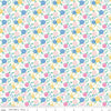 CLEARANCE The Deco Dance Collection Ribbon Bloom A - 04775926A - Riley Blake - Flowers Blue Liberty Fabrics - Quilting Cotton Fabric