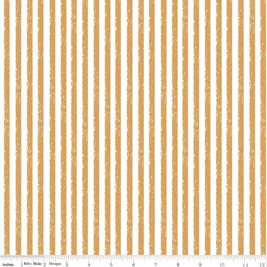 Crayola Stripe C685 Outrageous Orange - Riley Blake Designs - Crayon-Drawn Stripes Striped - Quilting Cotton Fabric - Licensed Product