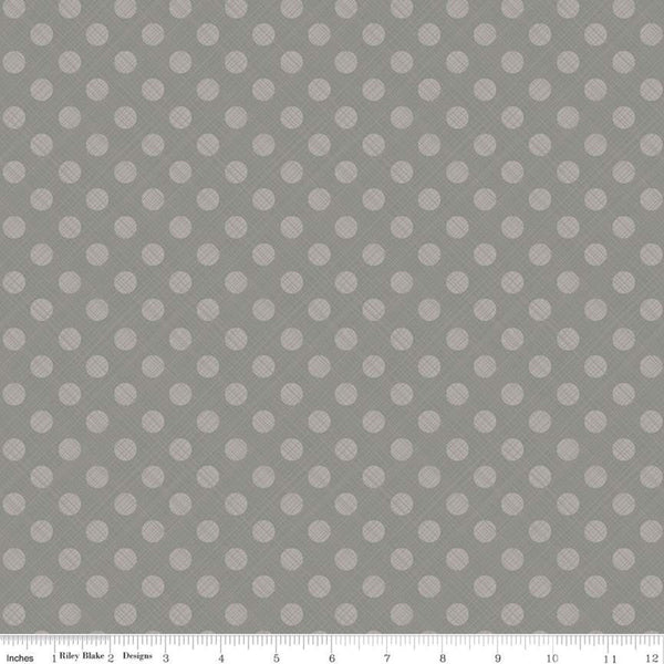 Snowed In Sketched Dots C10817 Gray - Riley Blake Designs - Christmas Polka Dot Dotted - Quilting Cotton Fabric