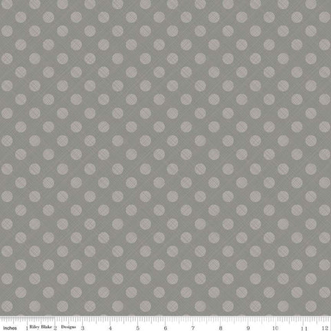 Snowed In Sketched Dots C10817 Gray - Riley Blake Designs - Christmas Polka Dot Dotted - Quilting Cotton Fabric