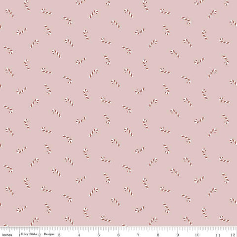 16" End of Bolt - CLEARANCE Warm Wishes Candy Canes C10785 Pink - Riley Blake Designs - Christmas - Quilting Cotton Fabric
