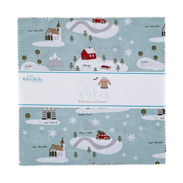 SALE Warm Wishes Layer Cake 10" Stacker Bundle - Riley Blake Designs - 42 piece Precut Pre cut - Christmas - Quilting Cotton Fabric