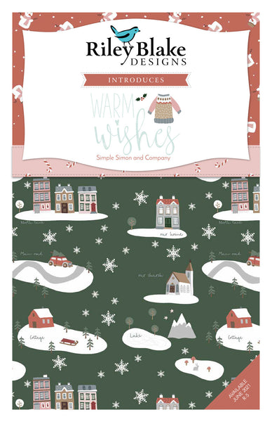 SALE Warm Wishes Fat Quarter Bundle 21 pieces - Riley Blake Designs - Pre cut Precut - Christmas - Quilting Cotton Fabric