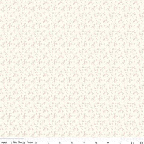 Exquisite Vines C10704 Pink - Riley Blake Designs - Floral Flowers Cream  Roses Leaves - Quilting Cotton Fabric