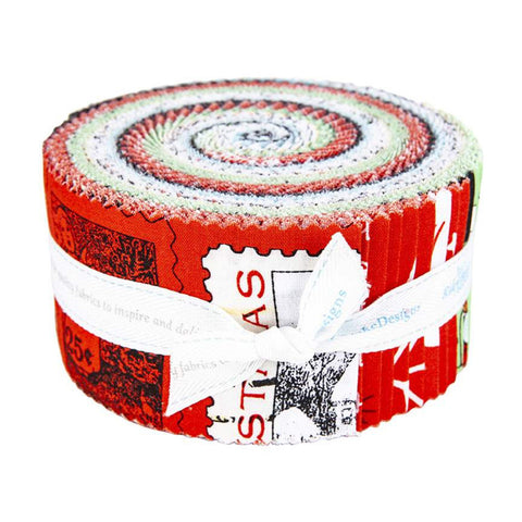 SALE All About Christmas 2.5 Inch Rolie Polie Jelly Roll 40 pieces  - Riley Blake - Precut Pre cut Bundle - Quilting Cotton Fabric