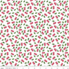 25" End of Bolt - SALE Summer Picnic Cherries C10753 White - Riley Blake Designs - Cherry Leaves - Quilting Cotton Fabric