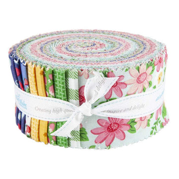 SALE Summer Picnic 2.5-Inch Rolie Polie Jelly Roll 40-Piece Riley Blake Designs - Precut Bundle - Quilting Cotton Fabric