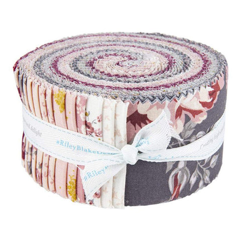 Exquisite 2.5-Inch Rolie Polie Jelly Roll 40 pieces Riley Blake Designs - Precut Bundle - Floral Flowers - Quilting Cotton Fabric