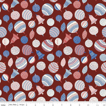 CLEARANCE The Merry & Bright Collection Bauble Bonanza A 04775929 - Riley Blake - Christmas - Liberty  - Quilting Cotton Fabric