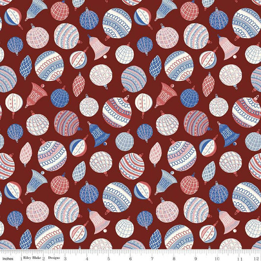 CLEARANCE The Merry & Bright Collection Bauble Bonanza A 04775929 - Riley Blake - Christmas - Liberty  - Quilting Cotton Fabric